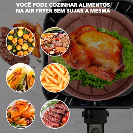 6 Formas Antiaderente Air Fryer Em Silicone Reutilizável Protetor Mirco Ondas