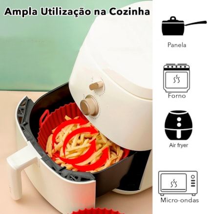 6 Formas Antiaderente Air Fryer Em Silicone Reutilizável Protetor Mirco Ondas