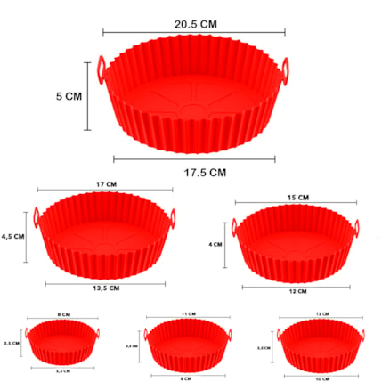 6 Formas Antiaderente Air Fryer Em Silicone Reutilizável Protetor Mirco Ondas