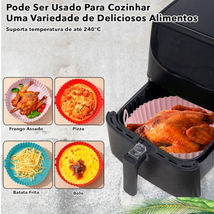 6 Formas Antiaderente Air Fryer Em Silicone Reutilizável Protetor Mirco Ondas