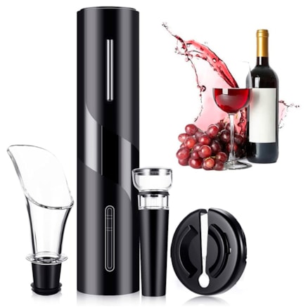 Abridor De Garrafa Automático Saca Rolhas de Vinho Elétrico A Pilha com Cortador