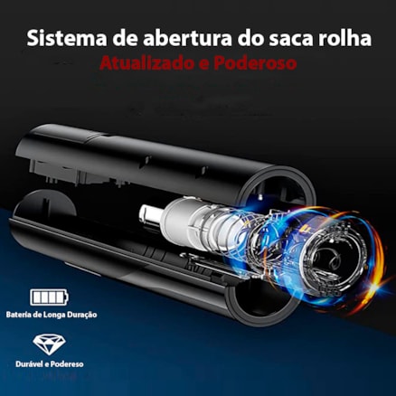 Abridor De Garrafa Automático Saca Rolhas de Vinho Elétrico A Pilha com Cortador