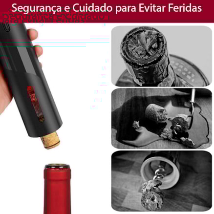 Abridor De Garrafa Automático Saca Rolhas de Vinho Elétrico A Pilha com Cortador