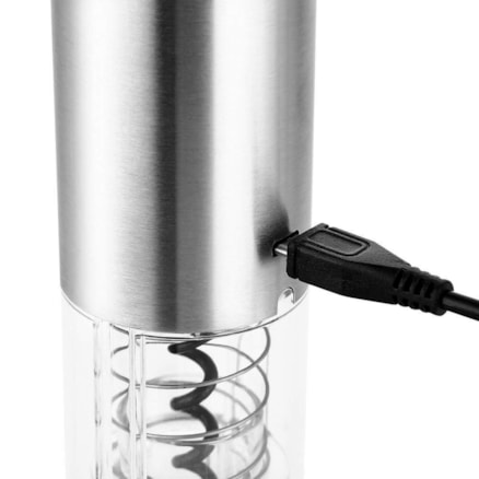 Abridor De Garrafas Vinhos Saca Rolha Inox Elétrico Automático Recarregável Usb