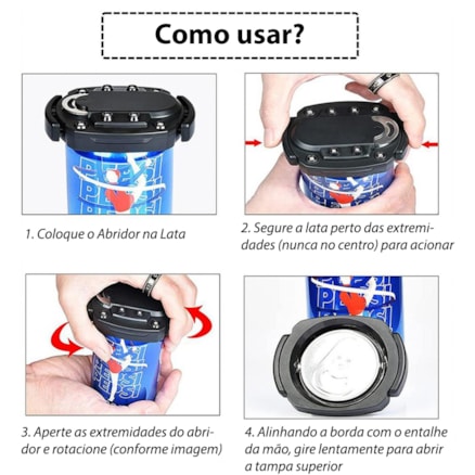 Abridor Manual 2 em 1 Garrrafa e Lata Manual Corte Tampa Superior Latinha Cerveja Refrigerante