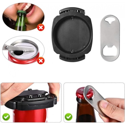 Abridor Manual 2 em 1 Garrrafa e Lata Manual Corte Tampa Superior Latinha Cerveja Refrigerante