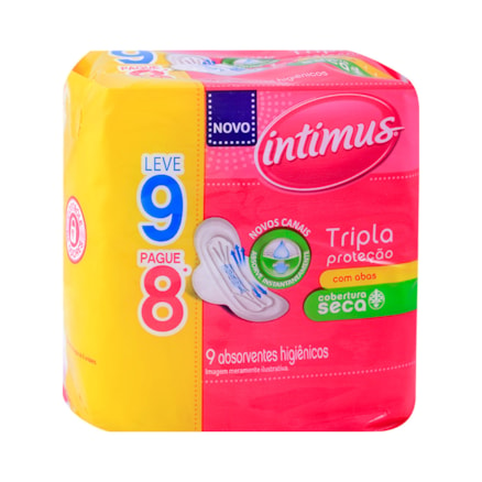 Absorvente Intimus Gel Com Abas Seca Leve 9 Pague 8