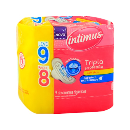 Absorvente Intimus Gel Com Abas Suave Leve 9 Pague 8