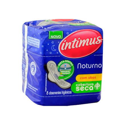 Absorvente Intimus Gel Noturno Com Abas Seca 8 Und