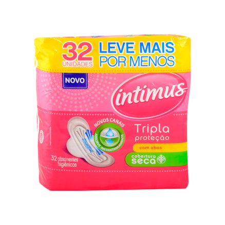 Absorvente Intimus Gel Tripla Proteção C/ Abas 32 Und