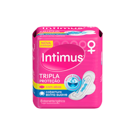 Absorvente Intimus Gel Tripla Proteção C/ Abas 8 Und