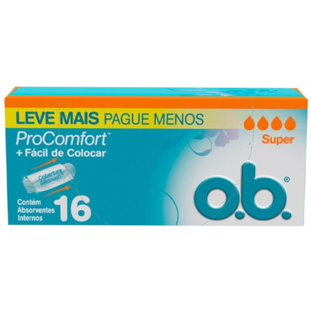 Absorvente Ob Procomfort Tamanho Super 16 Und