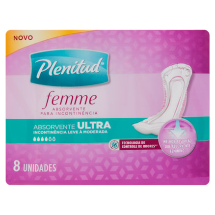 Absorvente Plenitud Femme Ultra Controle Odores 8 Und