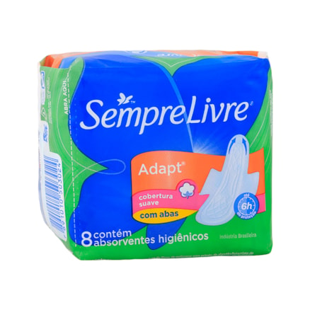 Absorvente Sempre Livre Adapt Com Abas Suave 8 Und