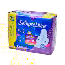 Absorvente Sempre Livre Noturno C/ Abas Suave 32 Und