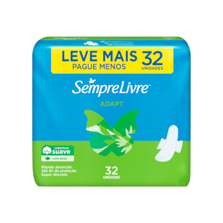 Absorvente Sempre Livre Rapida Absorção Com Abas 32 Und