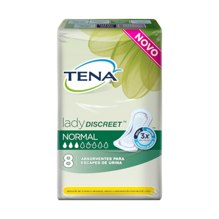 Absorvente Tena Lady Discreet Fluxo Normal Conforto 8 Und