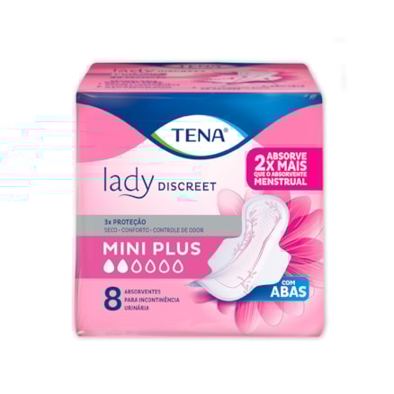 Absorvente Tena Lady Discreet Mini Plus Conforto 8 Und