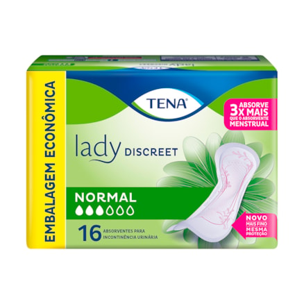 Absorvente Tena Lady Discreet Normal Conforto 16 Und