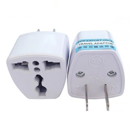 Adaptador Universal AC Pino Chato US EU Branco 1 Unidade