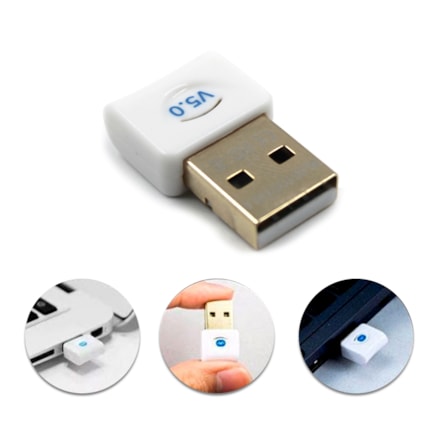 Adaptador Usb Bluetooth 5.0 Wcs 20m Branco