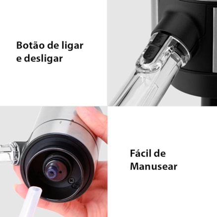 Aerador E Dispensador De Vinho Elétrico Automático Decantador e Dispenser Inox