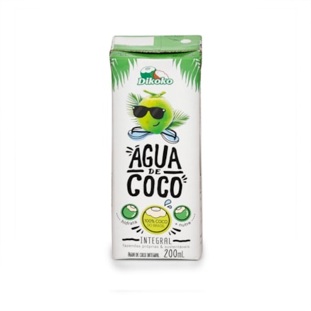 Água De Coco Dikoko Integral Hidratação Nutrição Corpo 200ml