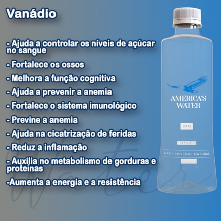 Água Mineral PH Alcalina America's Water Sem Gás Garrafa Minerais Nobres 400ml