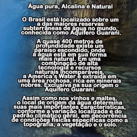 Água Mineral PH Alcalina America's Water Sem Gás Garrafa Minerais Nobres 400ml