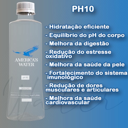 Água Mineral PH Alcalina America's Water Sem Gás Garrafa Minerais Nobres 400ml