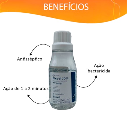 Álcool Farmax 70% Antisseptico 50ml