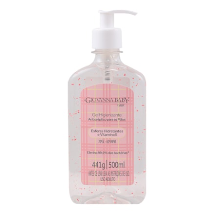 Álcool Gel Higienizante Giovanna Baby Rosa 500ml