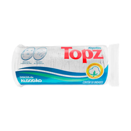 Algodão Topz Modelo Disco Multiuso Macio Absorvente 50g