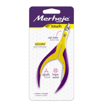 Alicate De Cutícula Merheje Touch Amarelo Violeta