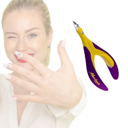 Alicate De Cutícula Merheje Touch Amarelo Violeta