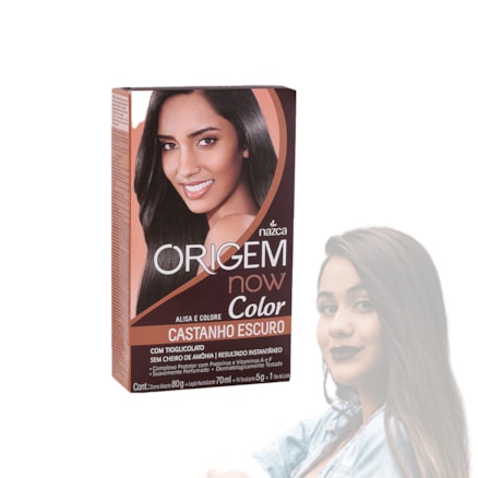Alisante Origem Color Now Castanho Escuro Alisa Colore 80g