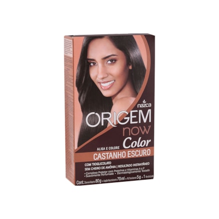 Alisante Origem Color Now Castanho Escuro Alisa Colore 80g
