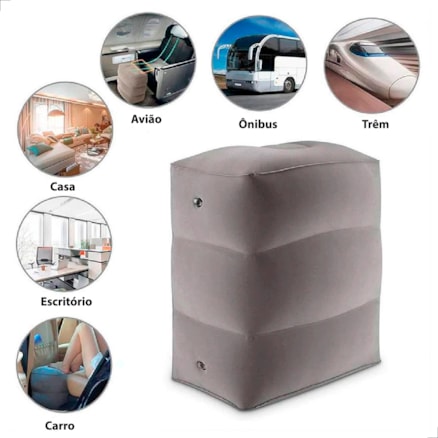 Almofada Travesseiro Inflável Apoio pé Adutlos Crianças Avião Carro Escritório