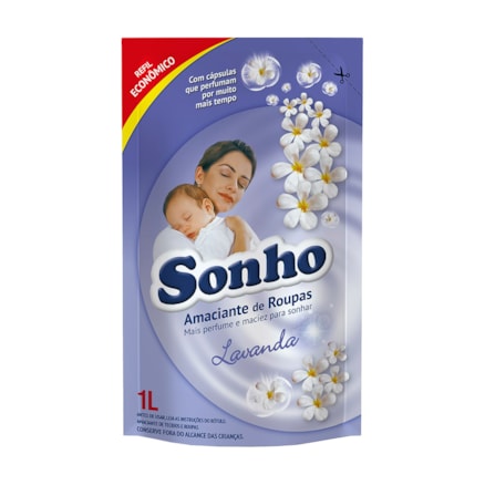Amaciante De Roupas Sonho Diluído Lavanda Sachê 1l