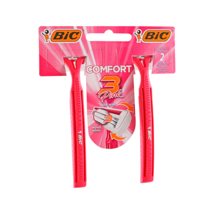 Aparelho De Barbear Bic 3 Pink 12x2