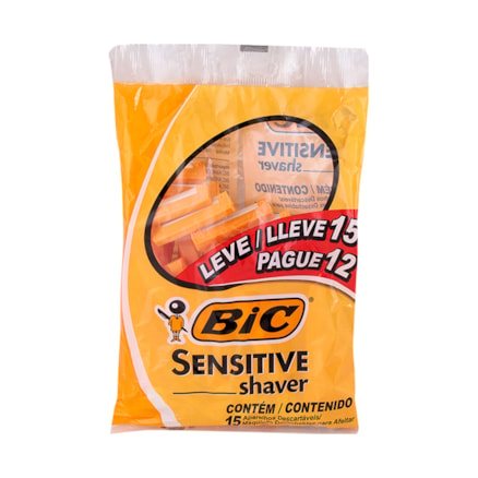 Aparelho De Barbear Bic Shaver Sensitive Leve 15 Pague 12