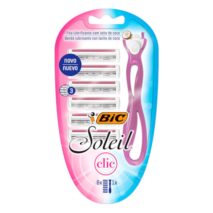 Aparelho De Barbear Bic Soleil Clic 6 Cartuchos