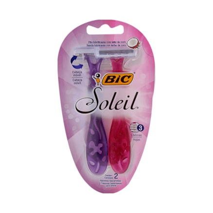 Aparelho De Barbear Bic Soleil Rosa E Lilás 2 Und