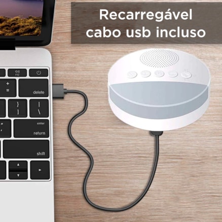 Aparelho de Som para Bebês Ruído Branco 20 Sons Dormir Bem Sono Tranquilo Antiestresse Calmante Relaxante Led USB