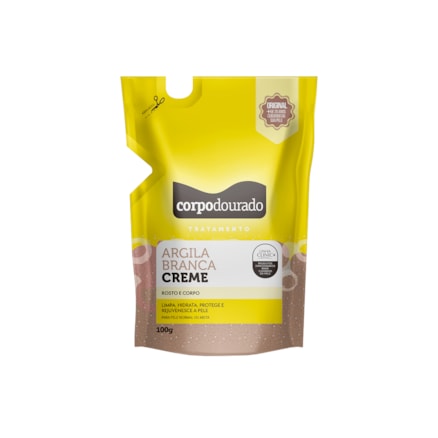 Argila Creme Corpo Dourado Branca 100g