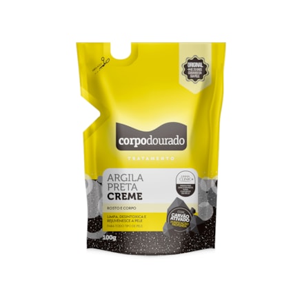 Argila Creme Corpo Dourado Preta 100g