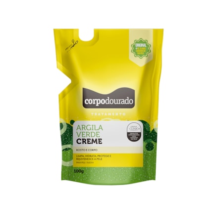 Argila Creme Corpo Dourado Verde 100g