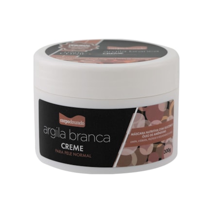 Argila Em Creme Corpo Dourado Branca 300g