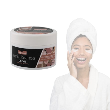 Argila Em Creme Corpo Dourado Branca 300g