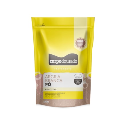 Argila Pó Corpo Dourado Branca 100g